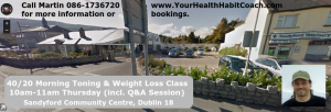 April 2017 Sandyford Community Centre Toning Weight Loss Class Leopardstown near Belarmine Stepaside Kilternan Foxrock Cabinteely Glencullen