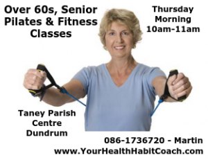 Over 60s Senior Pilates fitness classes in south Dublin Dundrum Goatstown close to LUAS Churchtown Clonskeagh Ballinteer Stillorgan