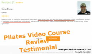 Review Testimonial Online Video Pilates Course Dundrum South Dublin Ireland Pilates with Martin